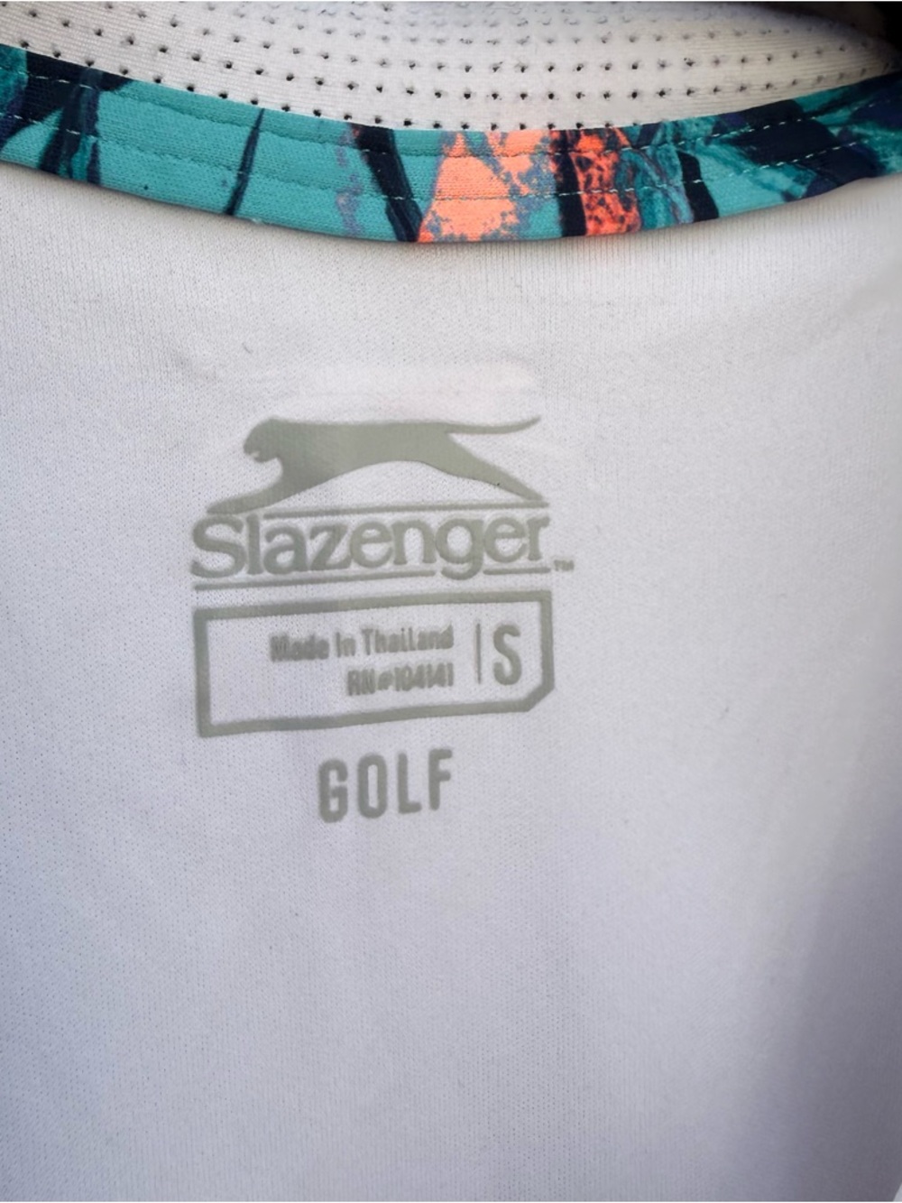SLAZENGER Golf Women’s White Sleeveless Zip Polo Tropical Print Accents Small - Picture 3 of 11